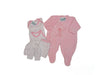 Pack Clinico Bodys para bebés Ternura Oso rosado- ajuar flor merida 0-3 meses 